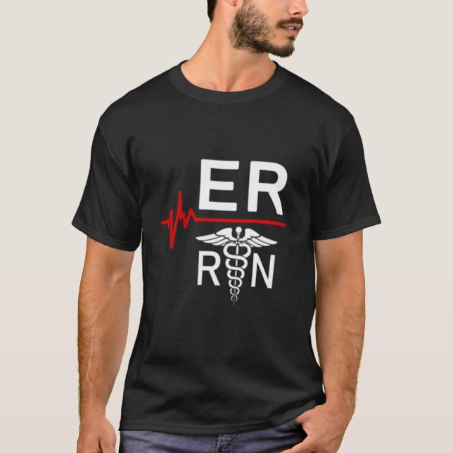 Camiseta Emergency Room Registered Nurse Er Hebeat (Frente)