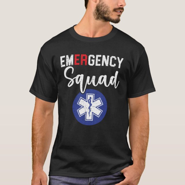 Camiseta Emergency Squad Healthcare Worker EMT Paramedic (Frente)