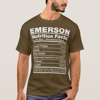 Camiseta Emerson Nutrition FactsEmerson Name BirthdayPremiu