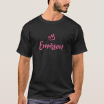 Camiseta Emerson The Queen / Pink Crown For Women Called Em<br><div class="desc">Emerson is an awesome name. A name fit for a queen or a princess. Why not wear this name with pride and a cute pin crown? Emerson rules – let this playful pink Emerson design be the proof of that! All Hail queen Emerson! Maybe you know the best Emerson ever....</div>
