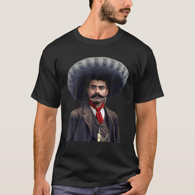 Camiseta Emiliano Zapata México, Retrato Familiar de Rosto (Frente)