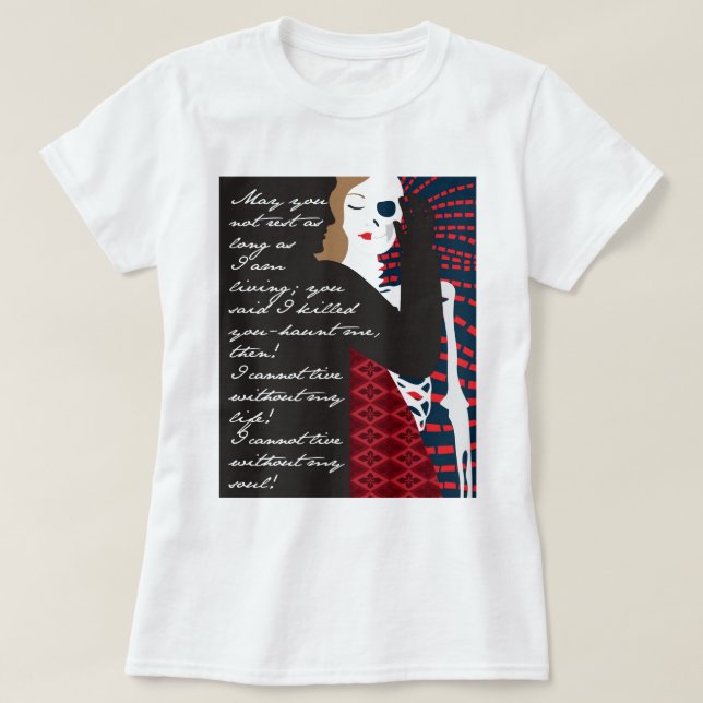 Camiseta Emily Bronte/Wuthering o design do presente da (Frente do Design)