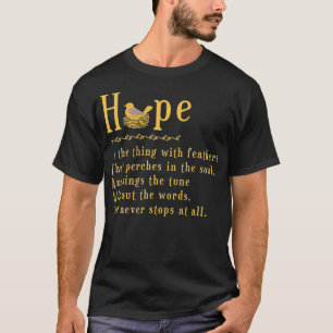Camiseta Emily Dickinson Hope é a coisa com Feather Bi