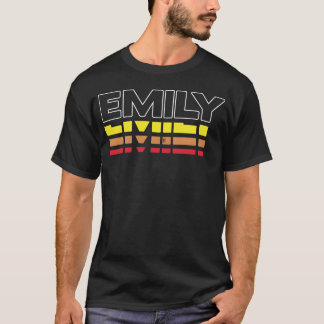 Camiseta Emily Primeiro Nome Engraçado Vintage Pôr do Sol E