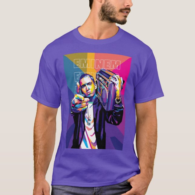 Camiseta Eminem in WPAP Style Colorful boy (Frente)
