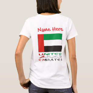 Camiseta Emirados Árabes Unidos Bandeira EAU Vermelha Nome 