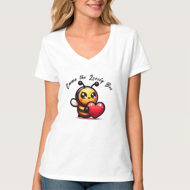 Camiseta "Emma, a Abelha Adorável" 🐝 💕 (Frente)