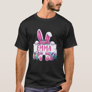 Camiseta Emma Orelhas de Coelho & Ovos Dia Feliz de Páscoa 