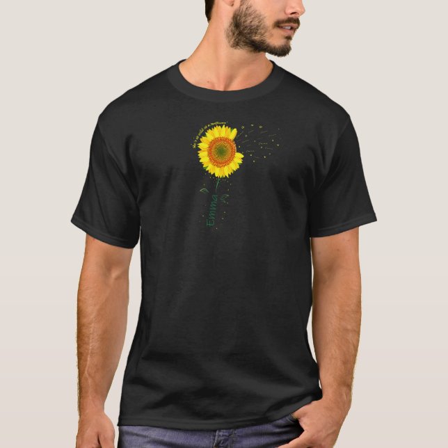 Camiseta Emma para mulheres Emma Name Sunflower (Frente)