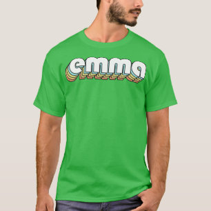 Camiseta Emma Retro Rainbow Tipografia Estilo Desvanecido