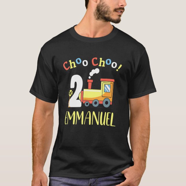 Camiseta Emmanuel Choo Choo segundo aniversário de dois com (Frente)