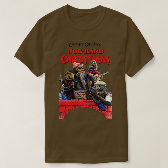 Camiseta Emmet Otters Jug Christmas (Frente do Design)