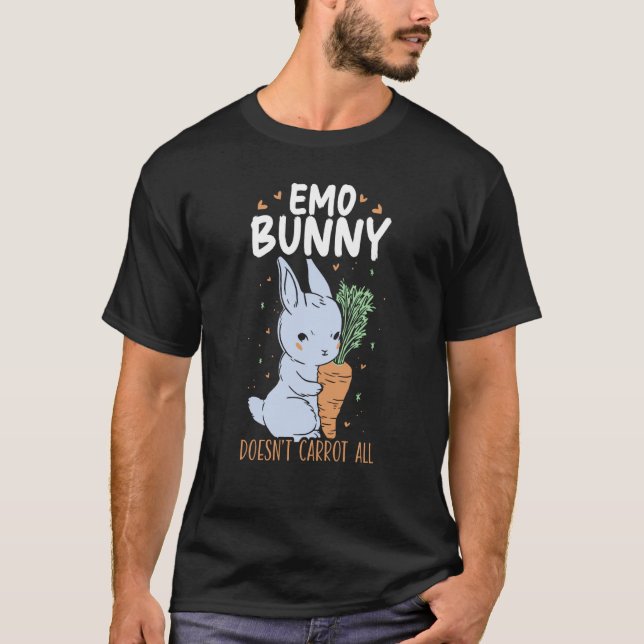 Camiseta Emo Bunny Doesn't Carrot All Bunny Rabbit Animal B (Frente)