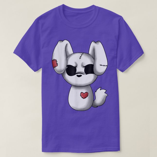 Camiseta Emo Chibi - Gótico de Páscoa Kawaii Emo Bunny (Frente do Design)