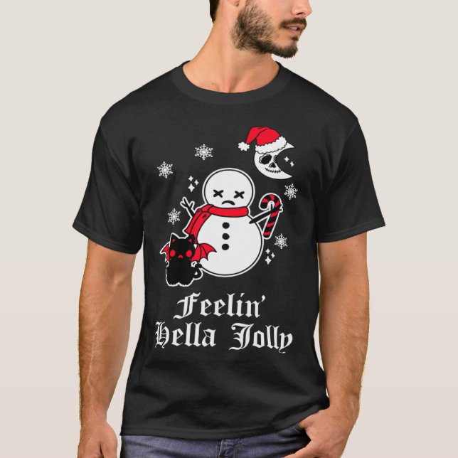 Camiseta Emo Christmas Goth Sarcastic Meme Horror Gothic Sn (Frente)