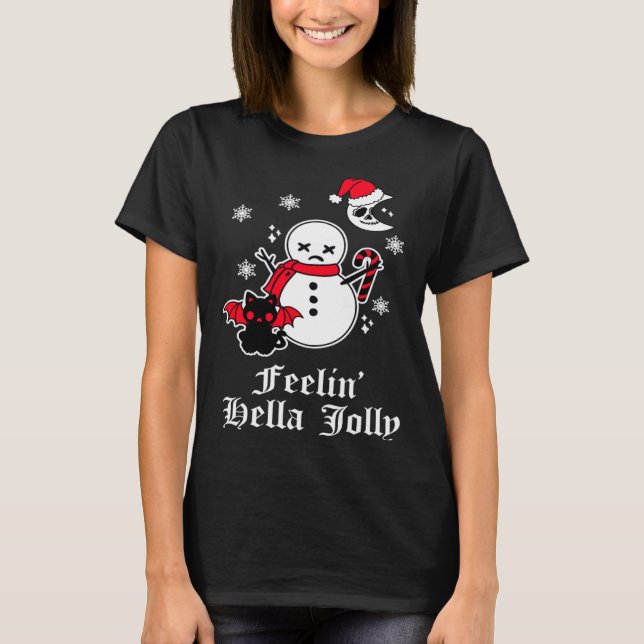 Camiseta Emo Christmas Goth Sarcastic Meme Horror Gothic Sn (Frente)