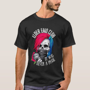 Camiseta Emo Club Mais Velho Nunca Foi Um Rosa De Esqueleto