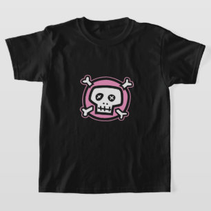 Camiseta emo de crânio rosa fofo