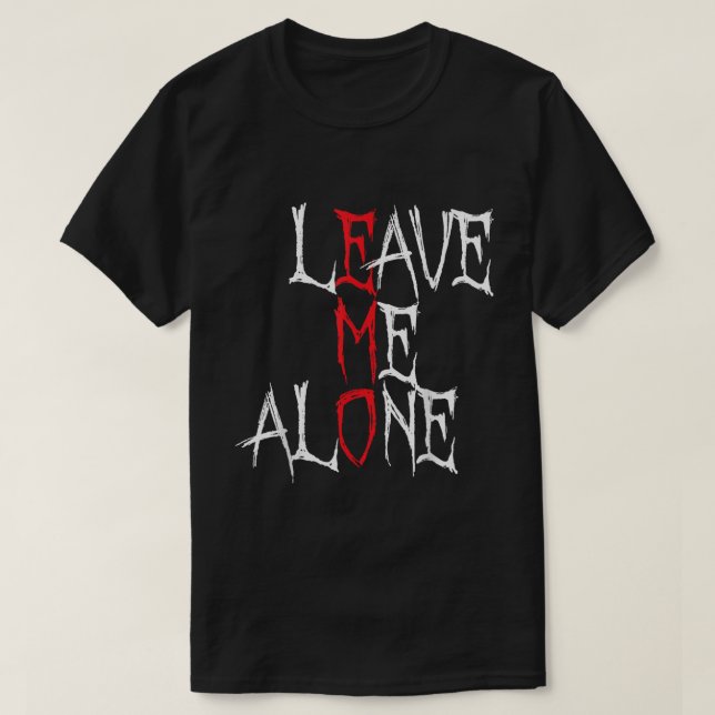 Camiseta Emo Goth Deixe-Me Em Paz (Frente do Design)