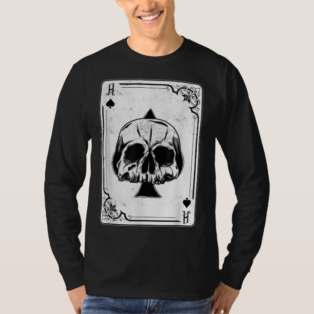 Camiseta Emo Gothic e Punk Ace do jogo de pôquer do Spades (Frente)