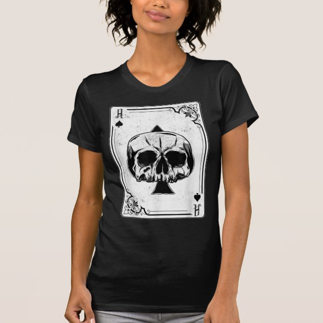 Camiseta Emo Gothic e Punk Ace do jogo de pôquer do Spades (Frente)