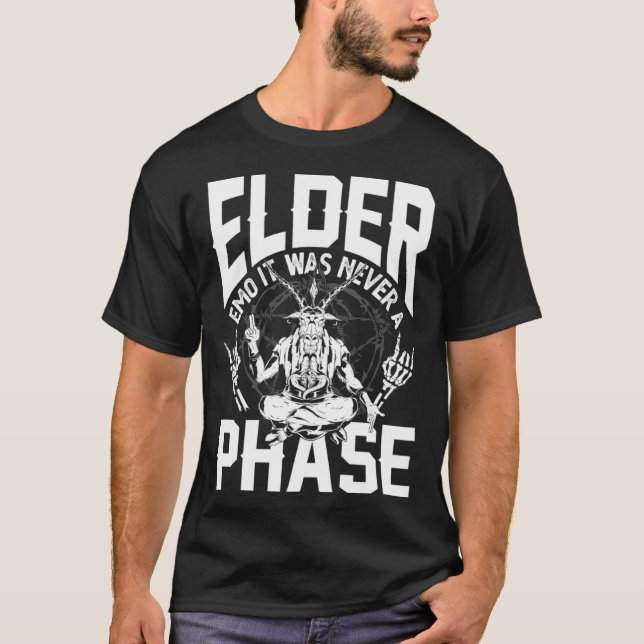 Camiseta Emo Mais Velho Nunca Foi Um Esqueleto Gótico Fase  (Frente)