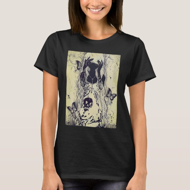 Camiseta Emo punk graphic  womens summer graphic skull butt (Frente)