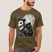Emo Wolf Skeleton Full Moon Anime Gótico Aestético