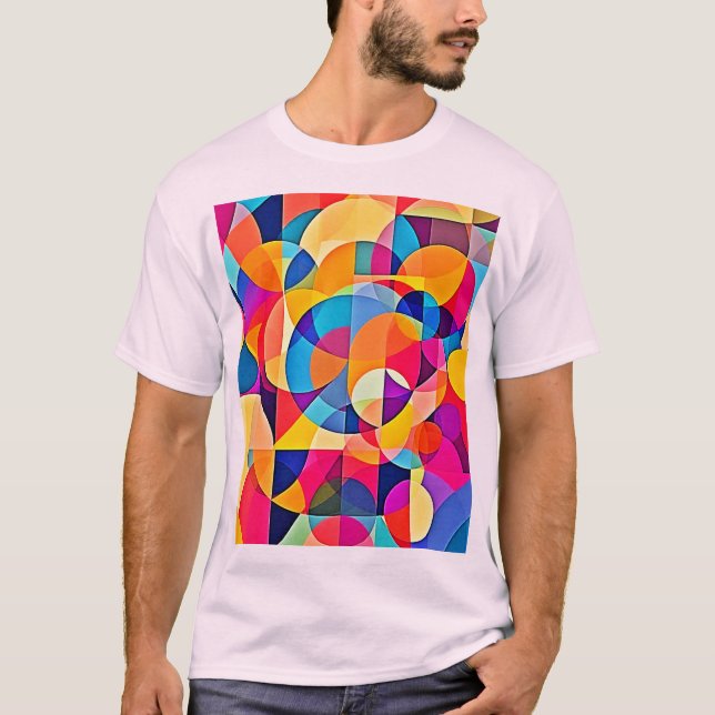 Camiseta Emoção de Cor Geométrica (Frente)