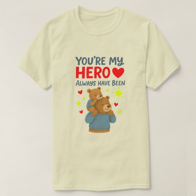 Camiseta Emocional Tributo Tee: Sempre Fui Meu Herói 💙 (Frente do Design)