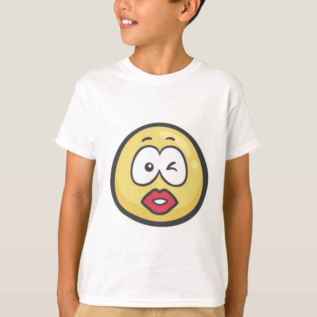 Camiseta Emoji: Beijando a cara (Frente)