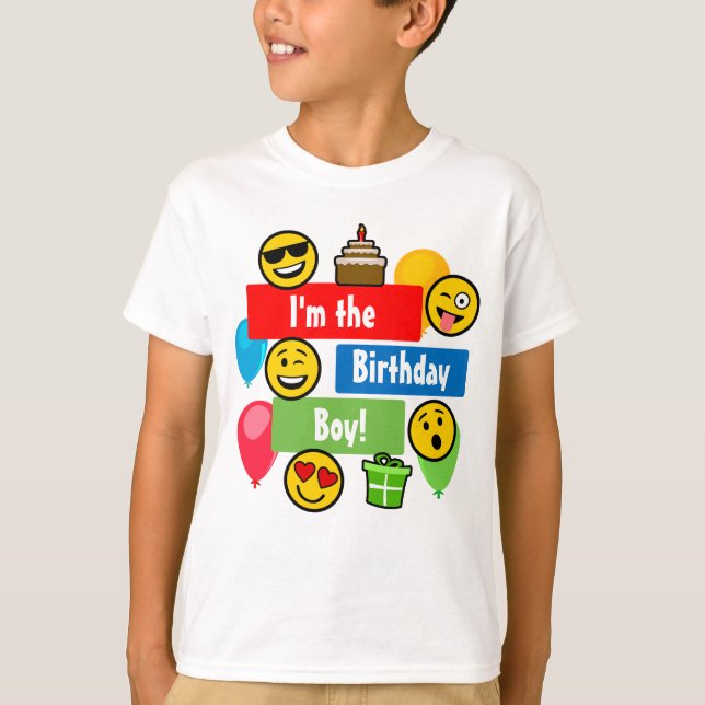 Camiseta Emoji Birthday Boy (Frente)