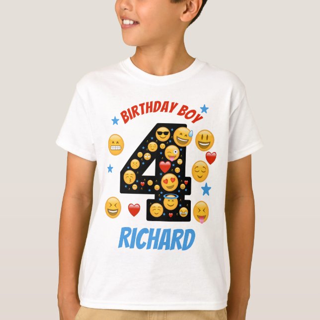 Camiseta Emoji Birthday Boy Quarto Sorriso (Frente)