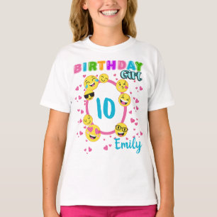 Camiseta Emoji Birthday Girl Theme Party Correspondente ao