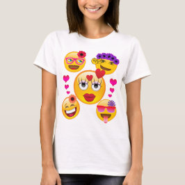 Camiseta Emoji bonito enfrenta para miúdos e adultos