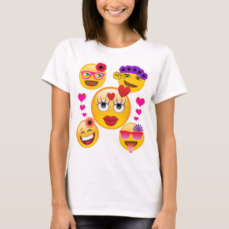 Camiseta Emoji bonito enfrenta para miúdos e adultos