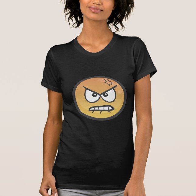 Camiseta Emoji: Cara amuando irritada (Frente)