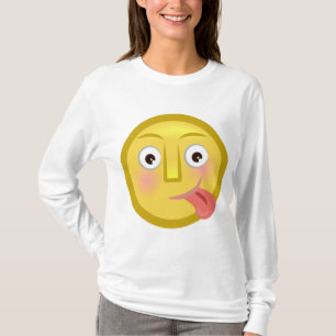 Camiseta Emoji Cara Bobona com Língua para Fora
