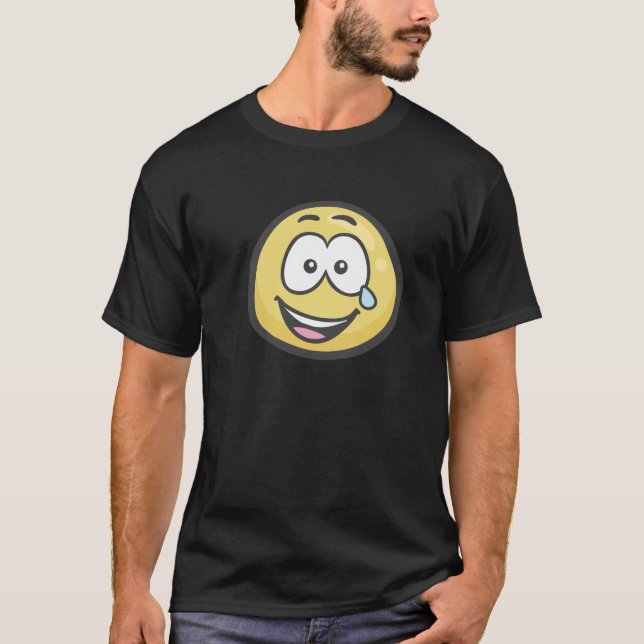 Camiseta Emoji: Cara com os rasgos da alegria (Frente)