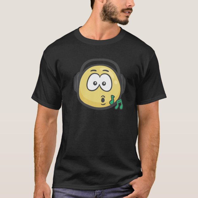 Camiseta Emoji: Cara da música (Frente)