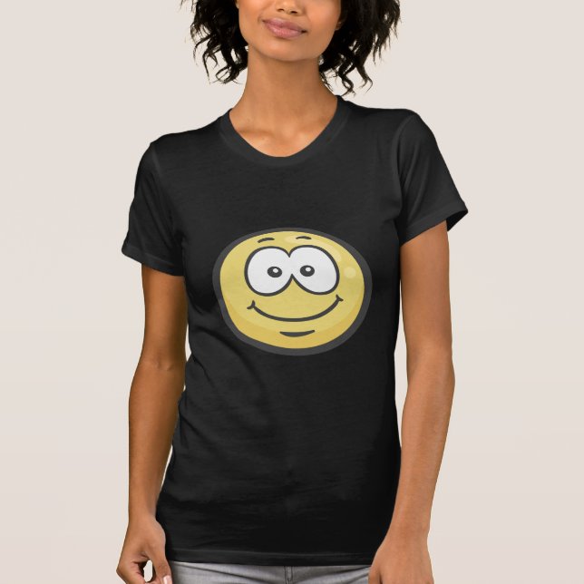 Camiseta Emoji: Cara de sorriso branca (Frente)