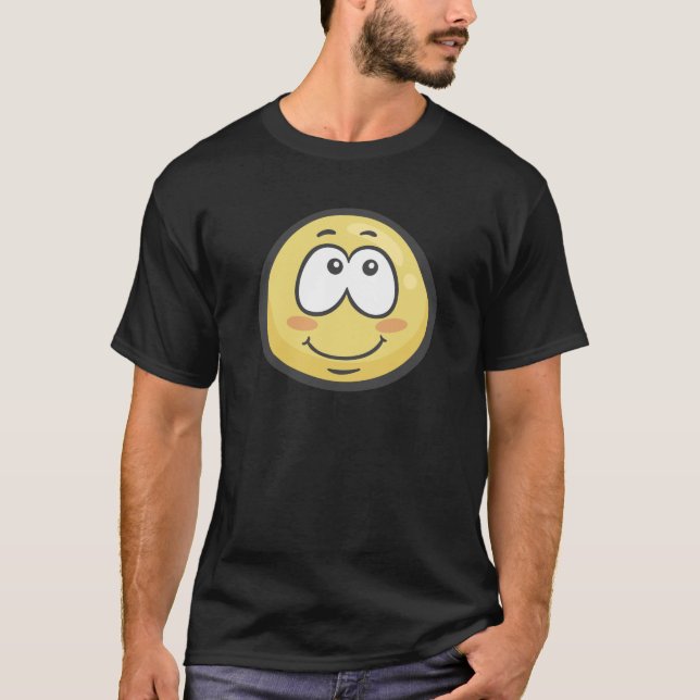 Camiseta Emoji: Cara de sorriso com olhos de sorriso (Frente)