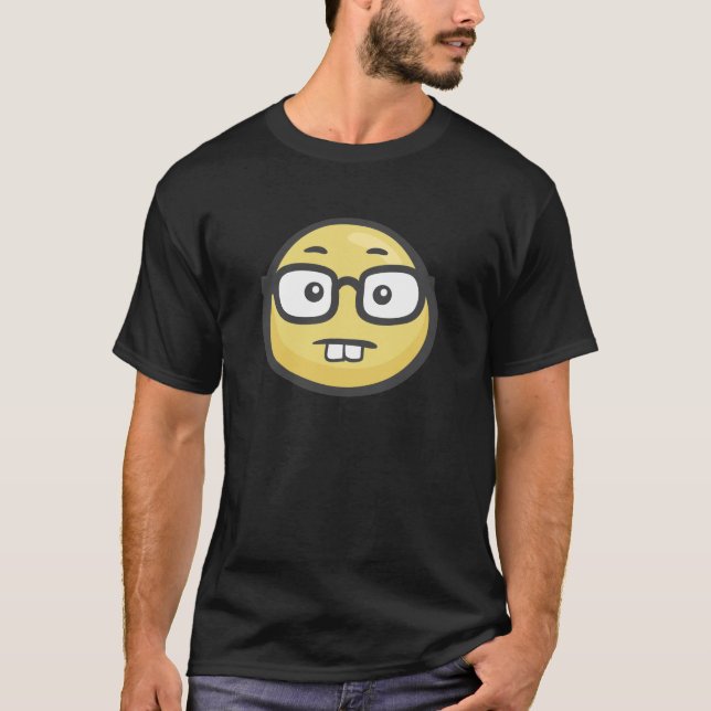 Camiseta Emoji: Cara do geek (Frente)