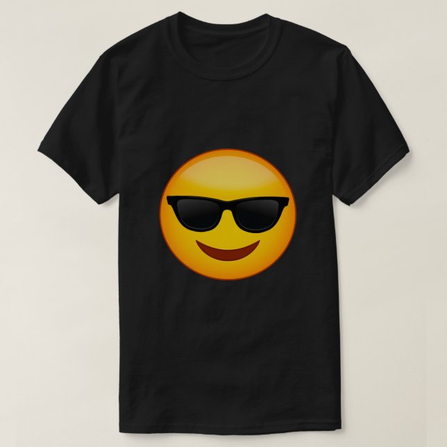 Camiseta Emoji Casal Costume Engraçado Emoji Sunglass  (Frente do Design)