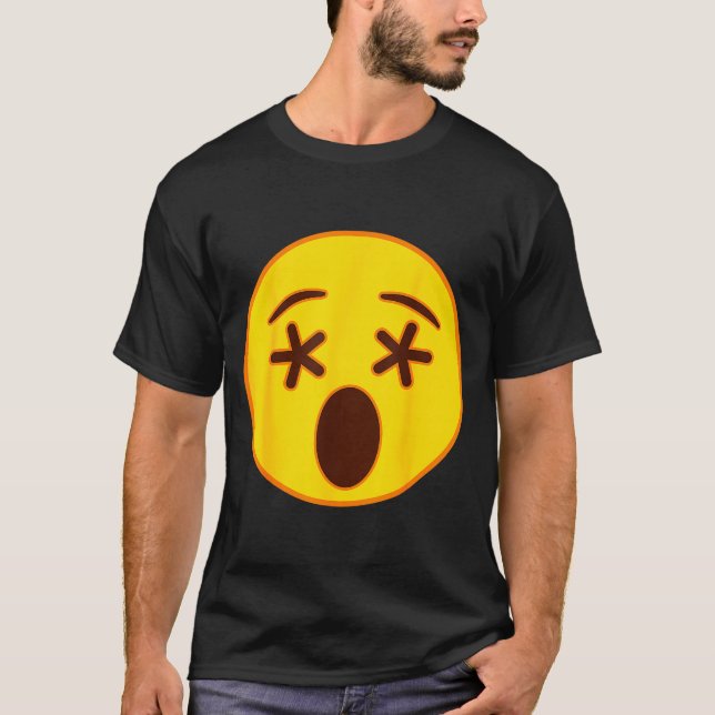 Camiseta Emoji Crossed Out Eyes Yellow Smile Face  (Frente)
