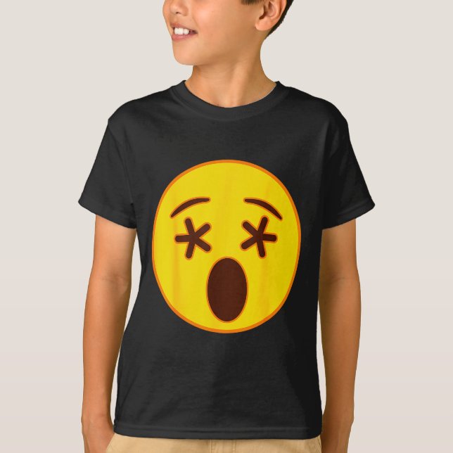 Camiseta Emoji Crossed Out Eyes Yellow Smile Face  (Frente)