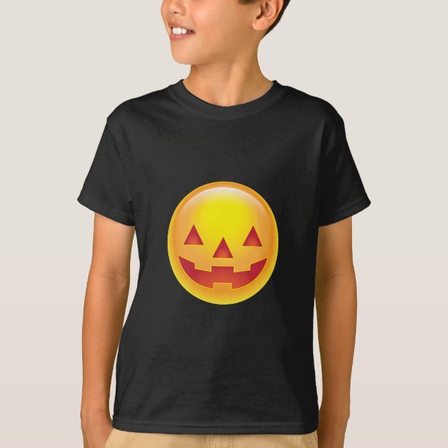Camiseta Emoji De Abóbora Brilhante (Frente)