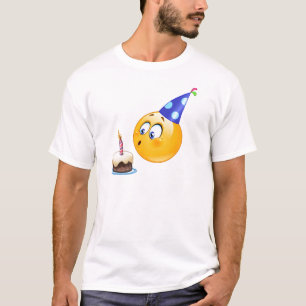 Camiseta emoji de aniversário