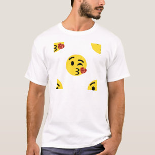 Camiseta emoji de beijo brilhante