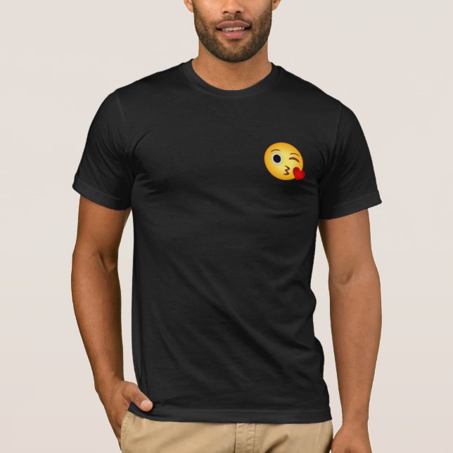 Camiseta Emoji de beijo cardíaco (Frente)